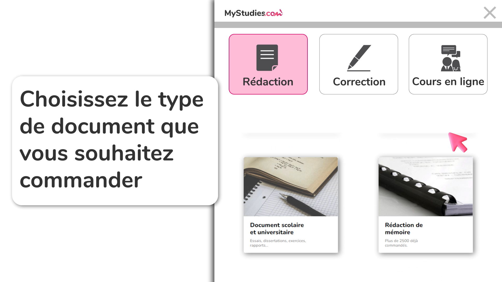 Visuel vidéo de présentation en motion design pour MyStudies.com