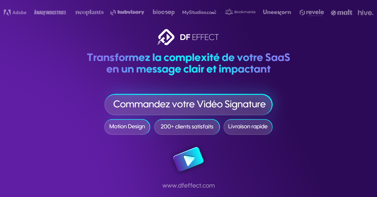 Vidéo Motion Design SaaS | Studio DF Effect